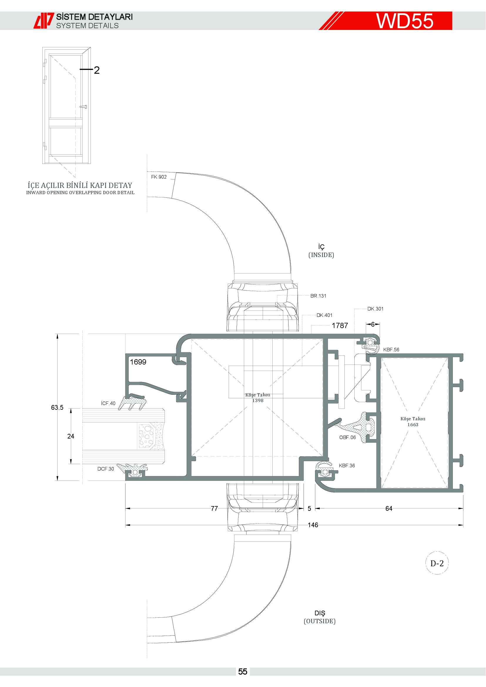 S 55 Yalıtımsız Alüminyum 54